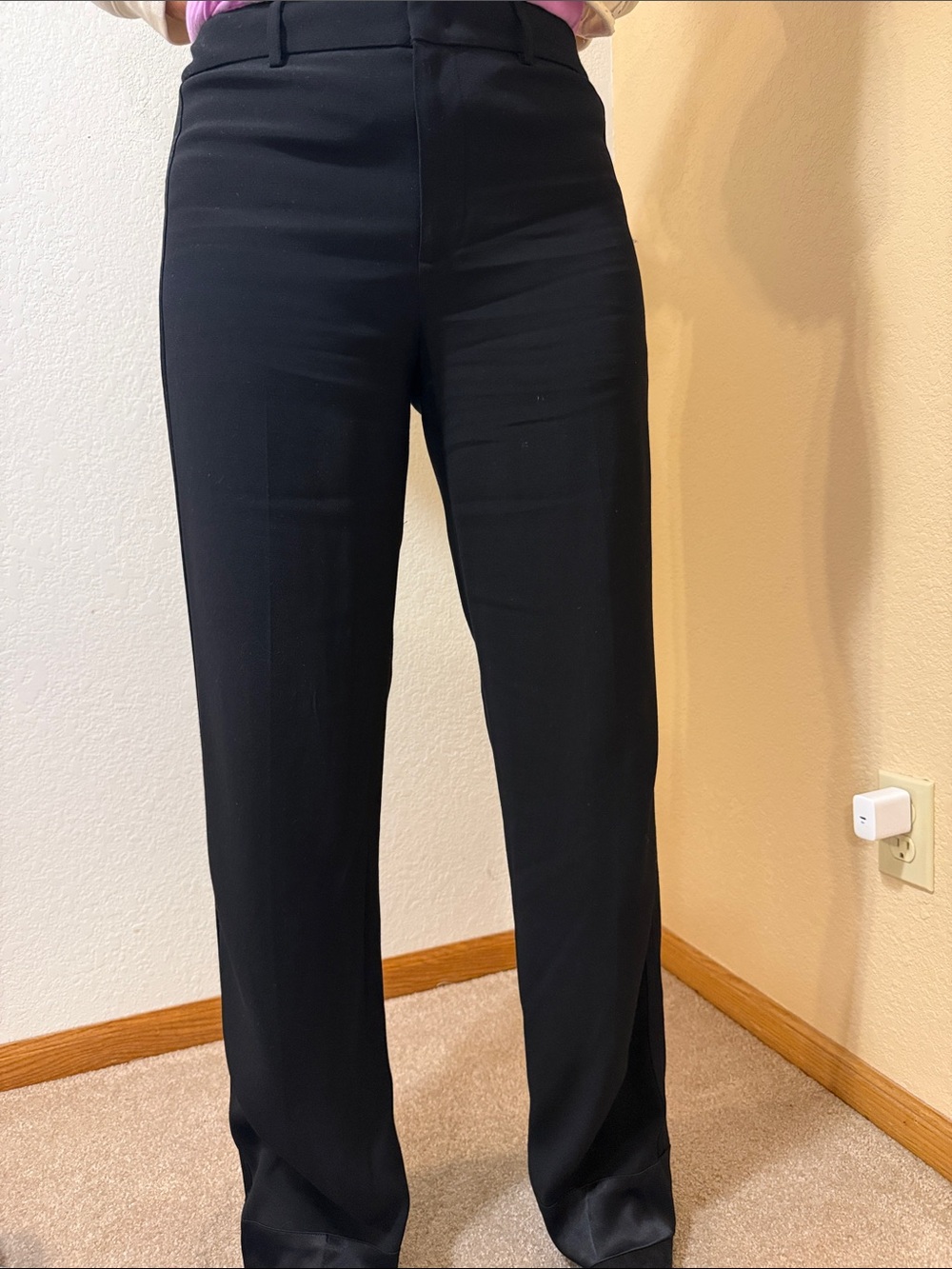 Women’s black tuxedo pants Black Dress Pants - Classic flare with silk cuff